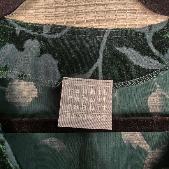 Rabbit Rabbit Designs Jacket Medium Velvet Burnout Floral Sheer VTG 90s Coquette - Picture 5 of 10